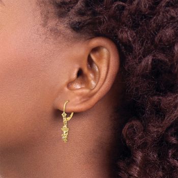 Dangling Angel Earrings in 14K Gold 4
