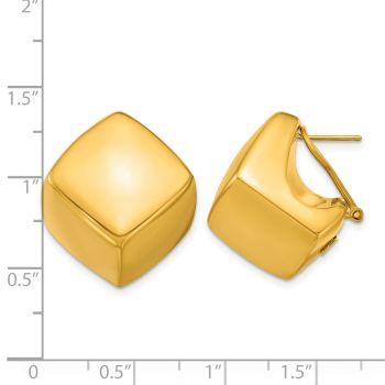 18K Gold Italian Cube Omega Post Earrings 4