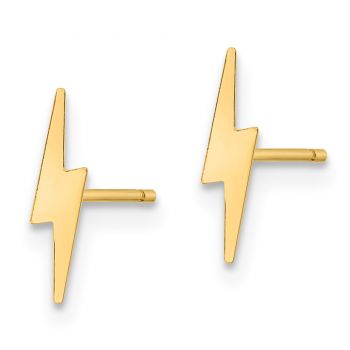 14K Gold Lightning Bolt Earrings 2