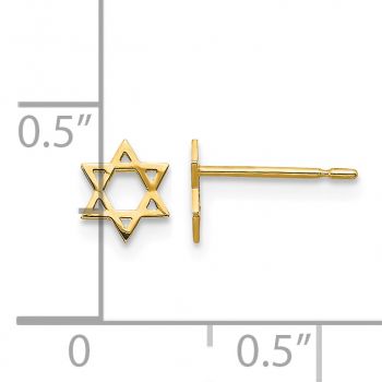 Plain Star of David Stud Earrings in 14K Gold 3