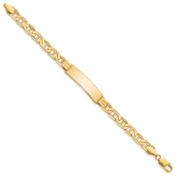 10mm 14K Gold Mariner Link ID Bracelet, 8 Inch 2