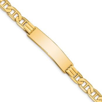 10mm 14K Gold Mariner Link ID Bracelet, 8 Inch