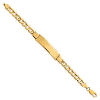 6.5mm Women's Curb Link ID Bracelet in 14K Gold, 7 Inch 2