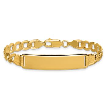 6.5mm Women's Curb Link ID Bracelet in 14K Gold, 7 Inch 3