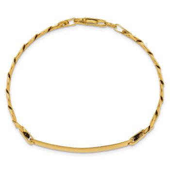 6.5mm Women's Curb Link ID Bracelet in 14K Gold, 7 Inch 4