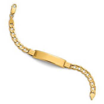 6.5mm Women's Curb Link ID Bracelet in 14K Gold, 7 Inch 5
