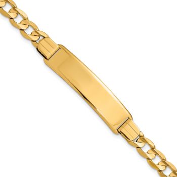 6.5mm Women's Curb Link ID Bracelet in 14K Gold, 7 Inch