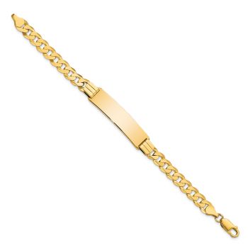 7.25mm 14K Gold Figaro Link ID Bracelet for Women, 7 Inch 2