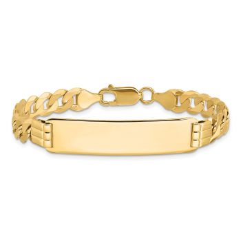 7.25mm 14K Gold Figaro Link ID Bracelet for Women, 7 Inch 3