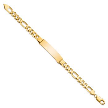 7.5mm Figaro Link ID Bracelet in 14K Gold, 8 Inch 2