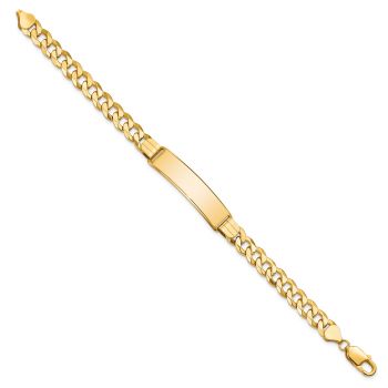 7mm 14K Gold Curb Link ID Bracelet, 8 Inch 2