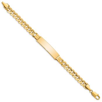 8mm Curb Link ID Bracelet in 14K Gold, 8 Inch 2