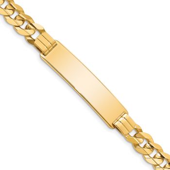 8mm Curb Link ID Bracelet in 14K Gold, 8 Inch