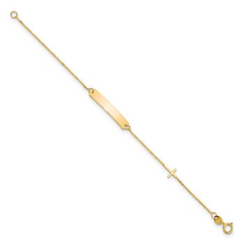 14K Gold Baby / Children's ID Cross Bracelet 2