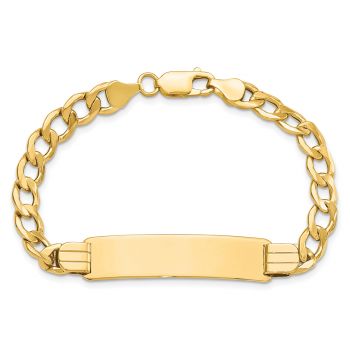 7mm 14K Semi-Solid Gold Curb Link ID Bracelet for Women, 7 Inch 3