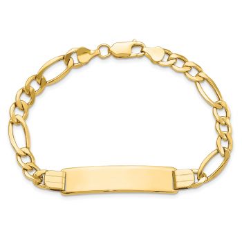 7mm Semi-Solid 14K Gold Figaro Link ID Bracelet, 8 Inch 3