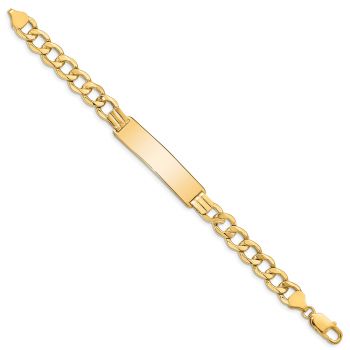 8mm 14K Semi-Solid Gold Curb Link ID Bracelet, 8 Inch 2