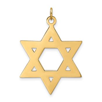1-Inch Textured 14K Gold Star of David Pendant 3