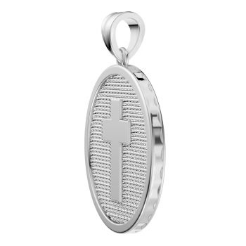 Sterling Silver Large Cross Disc Charm Pendant 3
