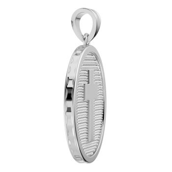 Sterling Silver Large Cross Disc Charm Pendant 5