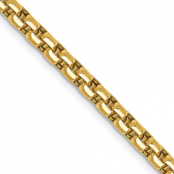 2mm Round Box Chain Necklace in 14K Gold 2