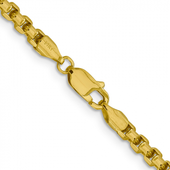 2mm Round Box Chain Necklace in 14K Gold 3