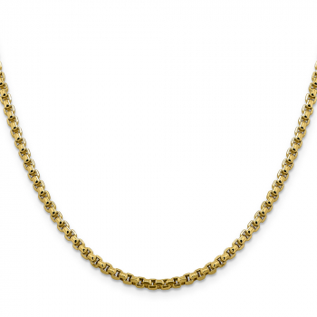 2mm Round Box Chain Necklace in 14K Gold