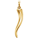 18K Solid Gold Men's Italian Horn Pendant