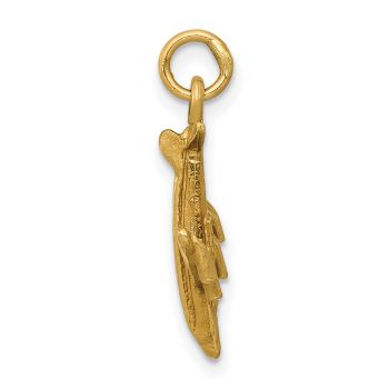 3-D Airplane Charm Pendant in 14K Gold 2