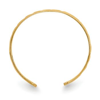 Diamond-Cut Leaf Design Toe Ring in 14K Gold 2