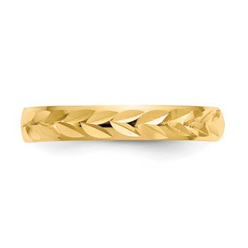 Diamond-Cut Leaf Design Toe Ring in 14K Gold 3