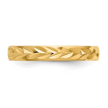 Diamond-Cut Leaf Design Toe Ring in 14K Gold 4