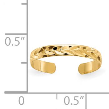Diamond-Cut Leaf Design Toe Ring in 14K Gold 5