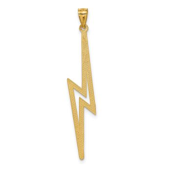 14K Gold Diamond-Cut Lightning Bolt Pendant 3