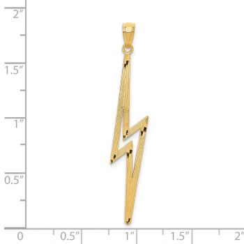 14K Gold Diamond-Cut Lightning Bolt Pendant 4