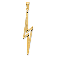 14K Gold Diamond-Cut Lightning Bolt Pendant