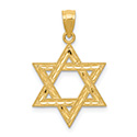 Diamond-Cut Star of David Pendant in 14K Gold
