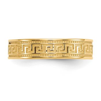 14K Gold Greek Key Toe Ring 4