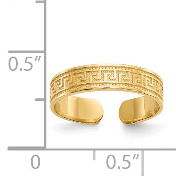 14K Gold Greek Key Toe Ring 5