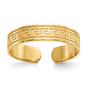 14K Gold Greek Key Toe Ring