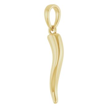 Small 14K Solid Gold Italian Horn Pendant 2