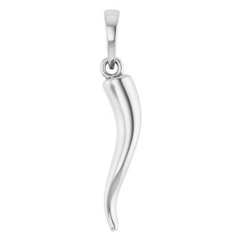 Small Solid Platinum Horn Pendant 2
