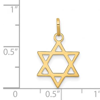 Italian Plain Small Star of David Pendant in 14K Gold 4