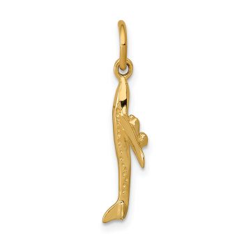 14K Gold Jet Airplane Charm Pendant 2