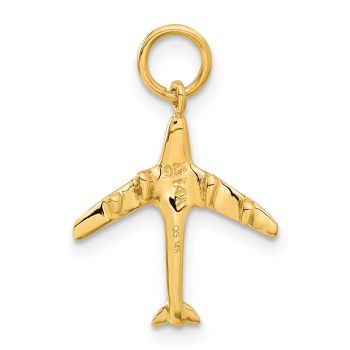 14K Gold Jet Airplane Charm Pendant 3
