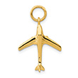 14K Gold Jet Airplane Charm Pendant