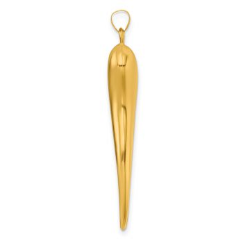 Large 1.5-Inch 14K Gold Italian Horn Pendant 2