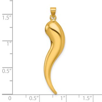 Large 1.5-Inch 14K Gold Italian Horn Pendant 4
