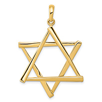 Large 14K Gold Star of David Pendant