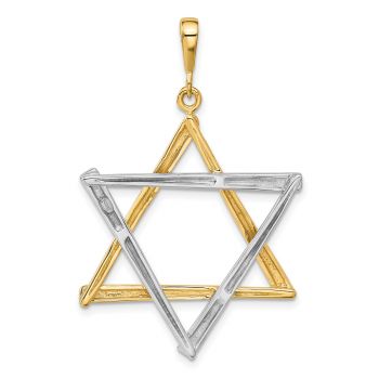 Large Star of David Pendant in 14K Two-Tone Gold 3